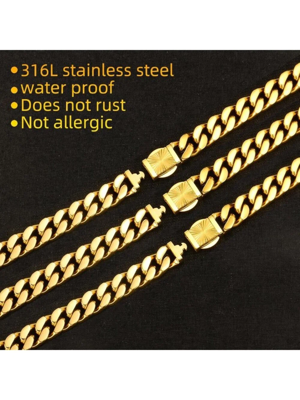 Men's Stainless Steel Cuban Link Bracelet - Durable, Stylish, Perfect Gift